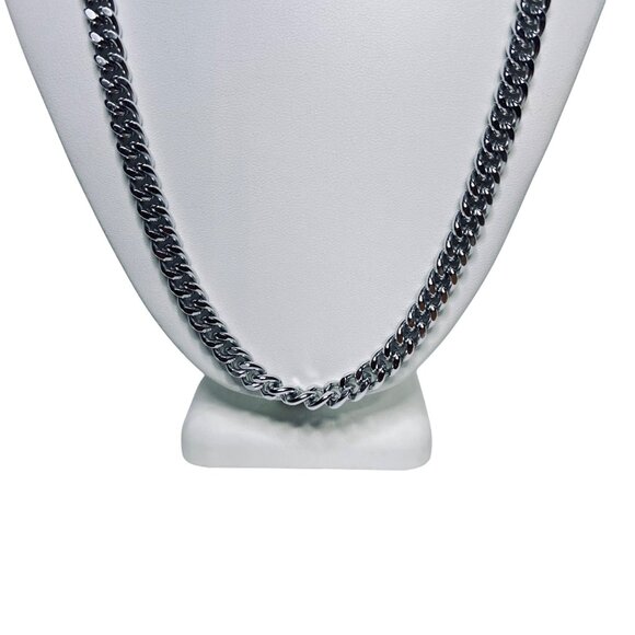 Western Germany Single Strand Chunky Silver Tone Curb Chain Necklace (5814) - Picture 3 of 9